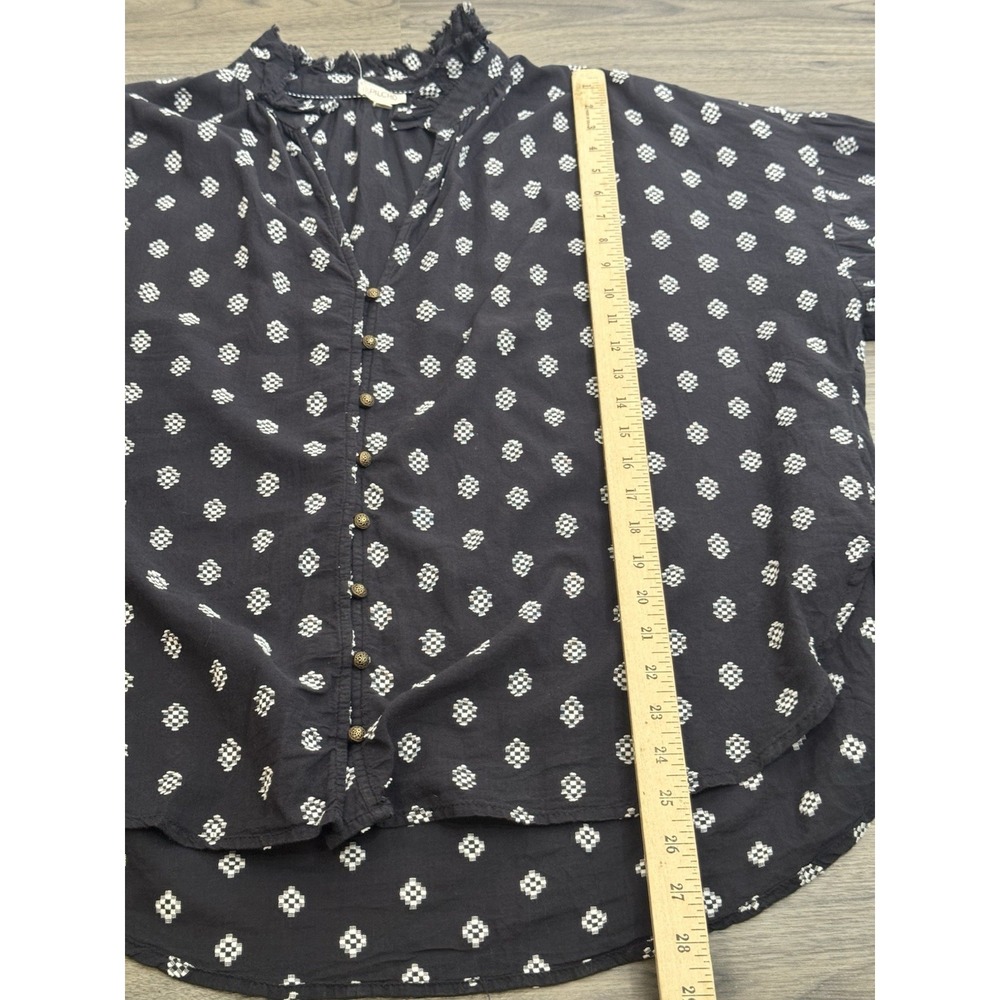 Anthropologie Pilcro Blouse XL Black Boho Cottagecore Prairie Top Romantic Folk - Picture 3 of 12